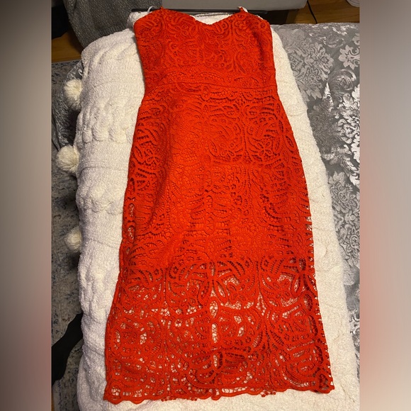 CORAL | women’s lace midi dress size 8 - Picture 2 of 5